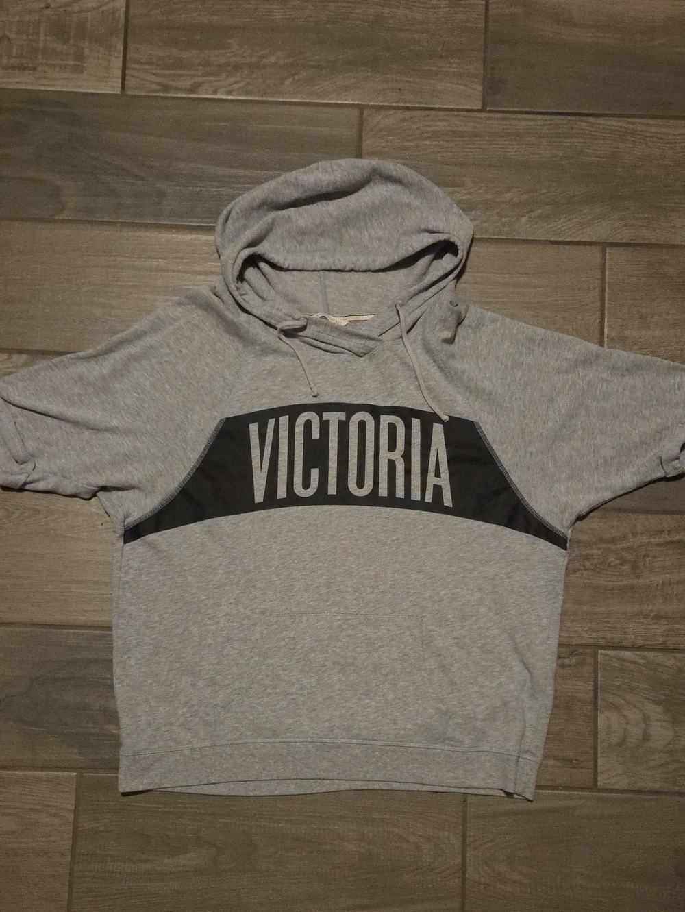 Victoria's Secret Grey Crewneck Hoodie with Bold Logo